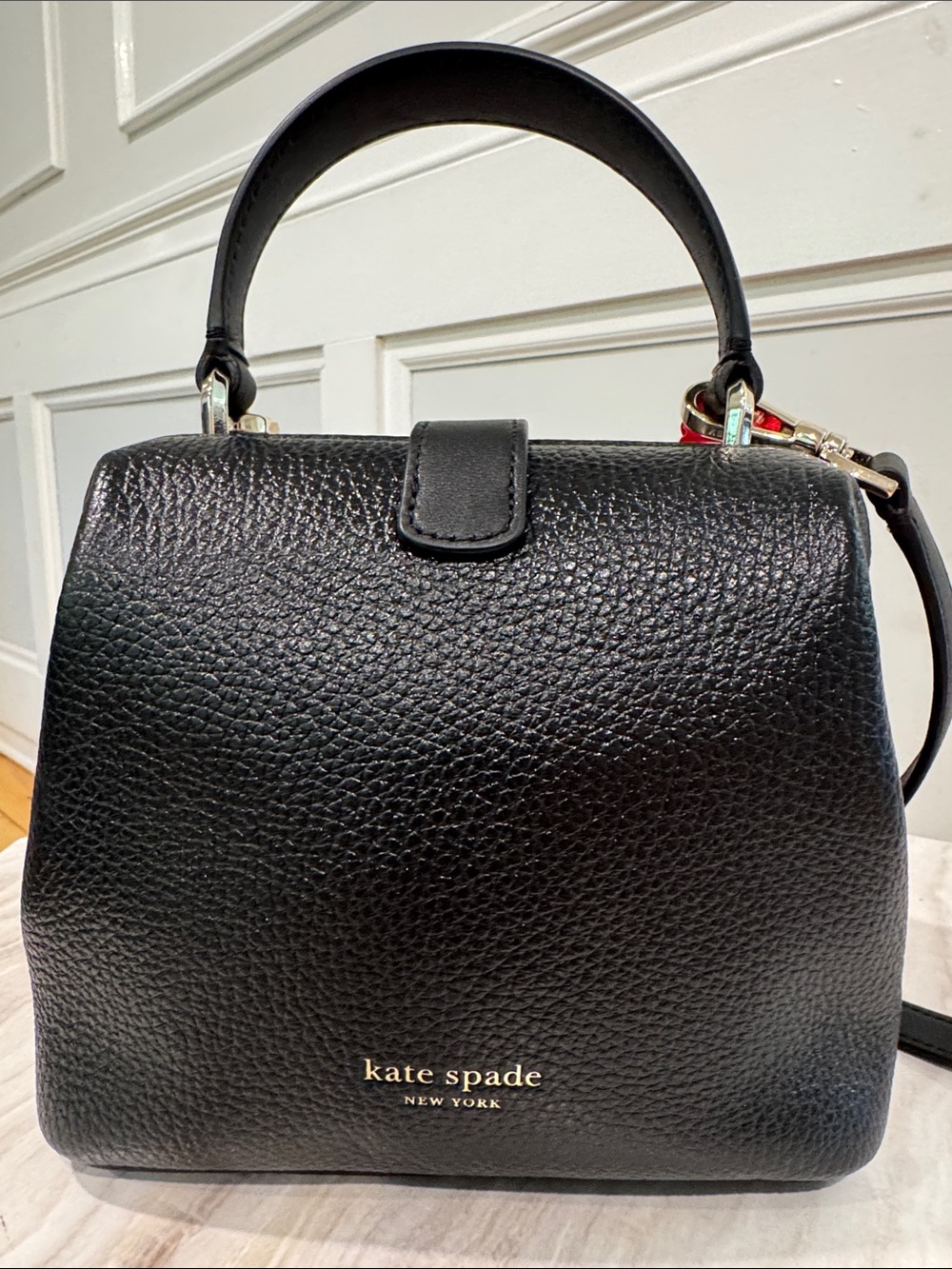 Kate Spade New York Bag Small Remedy Black Leather Top-Handle Crossbody Bag EUC - Picture 8 of 17